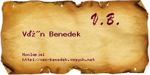 Vén Benedek névjegykártya
