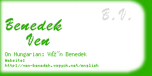 benedek ven business card